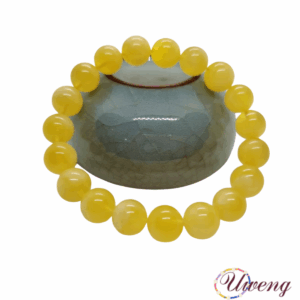 Light yellow semi-transparent amber bracelet