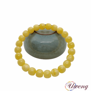Straight cut semi-transparent amber bracelet