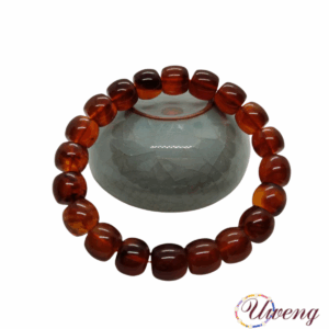 Straight-Cut Bead‌ Blood Amber Bracelet