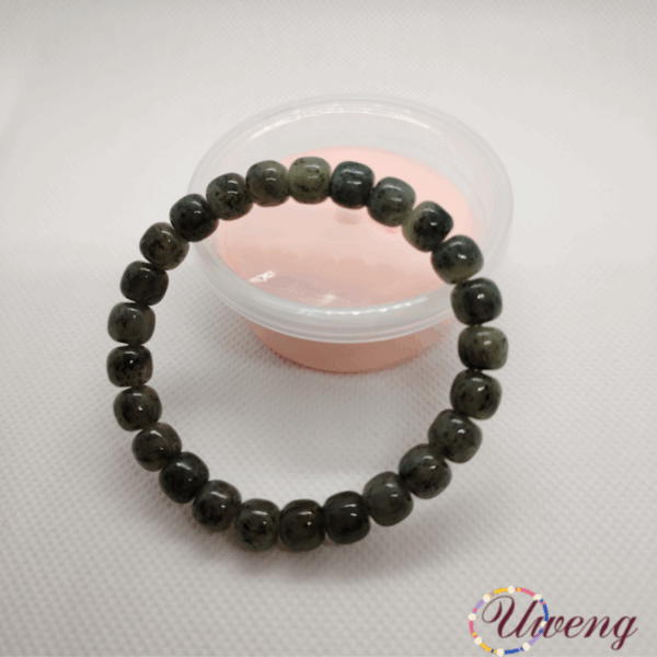 Ink blue and white Nephrite jade Bracelet