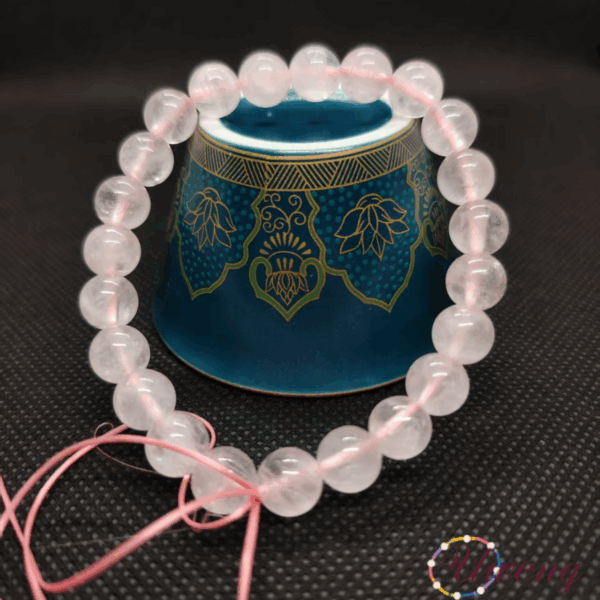 Hibiscus grapefruit pink crystal bracelet - Image 3