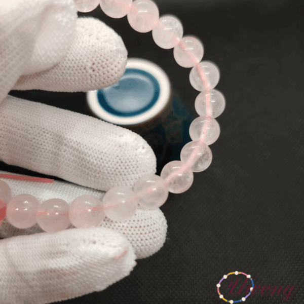 Hibiscus grapefruit pink crystal bracelet - Image 4