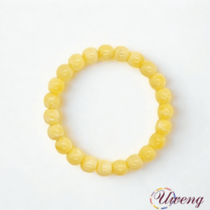 Straight cut semi-transparent amber bracelet