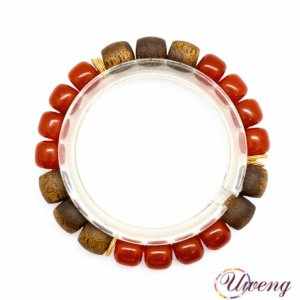 Agarwood+South Red Agate+Silver Gold Plating